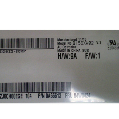 AUO B156XW02 V3 Οθόνη φορητού υπολογιστή 15,6 ιντσών 40 ακίδων 1366*768 WXGA 100 PPI Antiglare