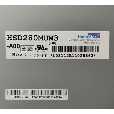27Εικόνα οθόνης LCD.5 ιντσών HSD280MUW3-A00 RGB 1920×1200 WUXGA 82PPI