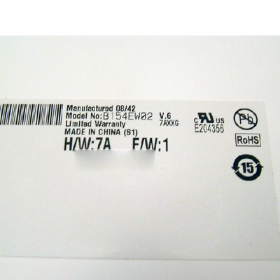 Μέγεθος 15.4 ίντσες 60Hz 262K a-Si TFT-LCD B154EW02 V6 LCD Panel