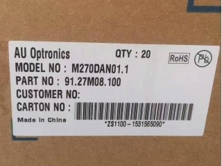 M270DAN01.1 ΚΕΛΟΣ 2560*1440 Εικονική οθόνη LCD Οθόνη LCD 27.0 ιντσών
