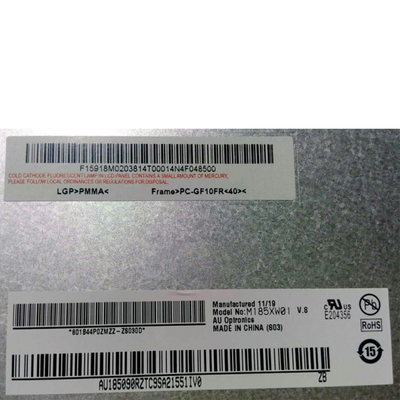Οθόνη επίδειξης M185XW01 V8 LCD 18,5 αντιθαμπωτική επιφάνεια ίντσας 1366x768