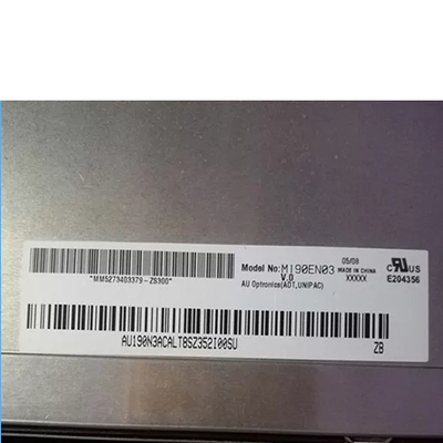 AUO 19» M190EN03 V0 1280*1024 86PPI MVA, κανονικά μαύρη, μεταδιδόμενη οθόνη lap-top LCD