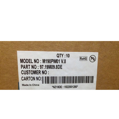 Το κοχύλι μετάλλων οθόνης AUO M190PW01 V80E LCD ενσωμάτωσε υψηλό φωτεινό των βιομηχανικών ελέγχου επίδειξης οδηγήσεων οργάνων ελέγχου